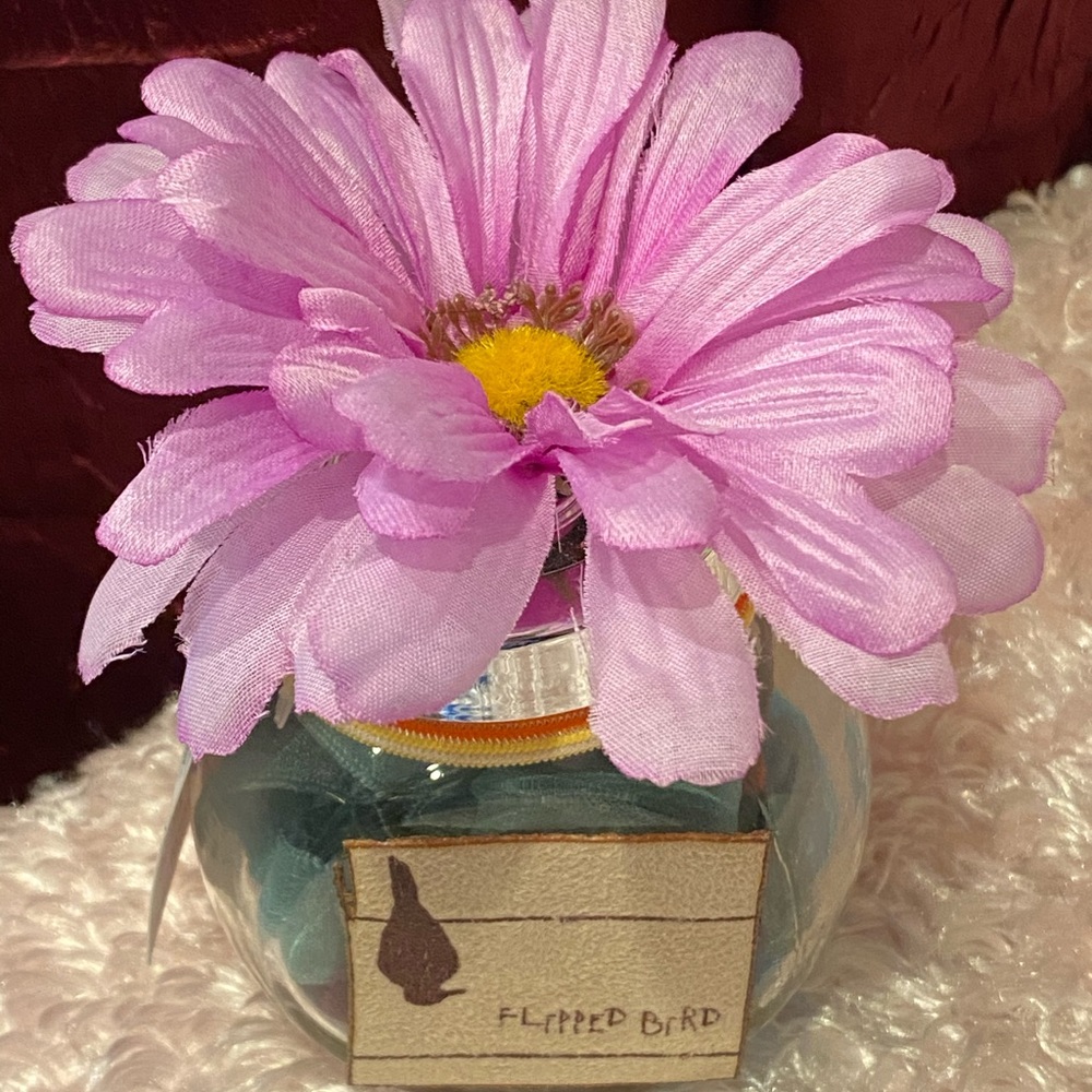Hair Ties in a Flower adorned Jar